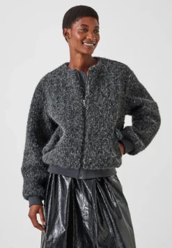 hush Jackets & Coats|Miffy Faux Fur Jacket Charcoal Grey