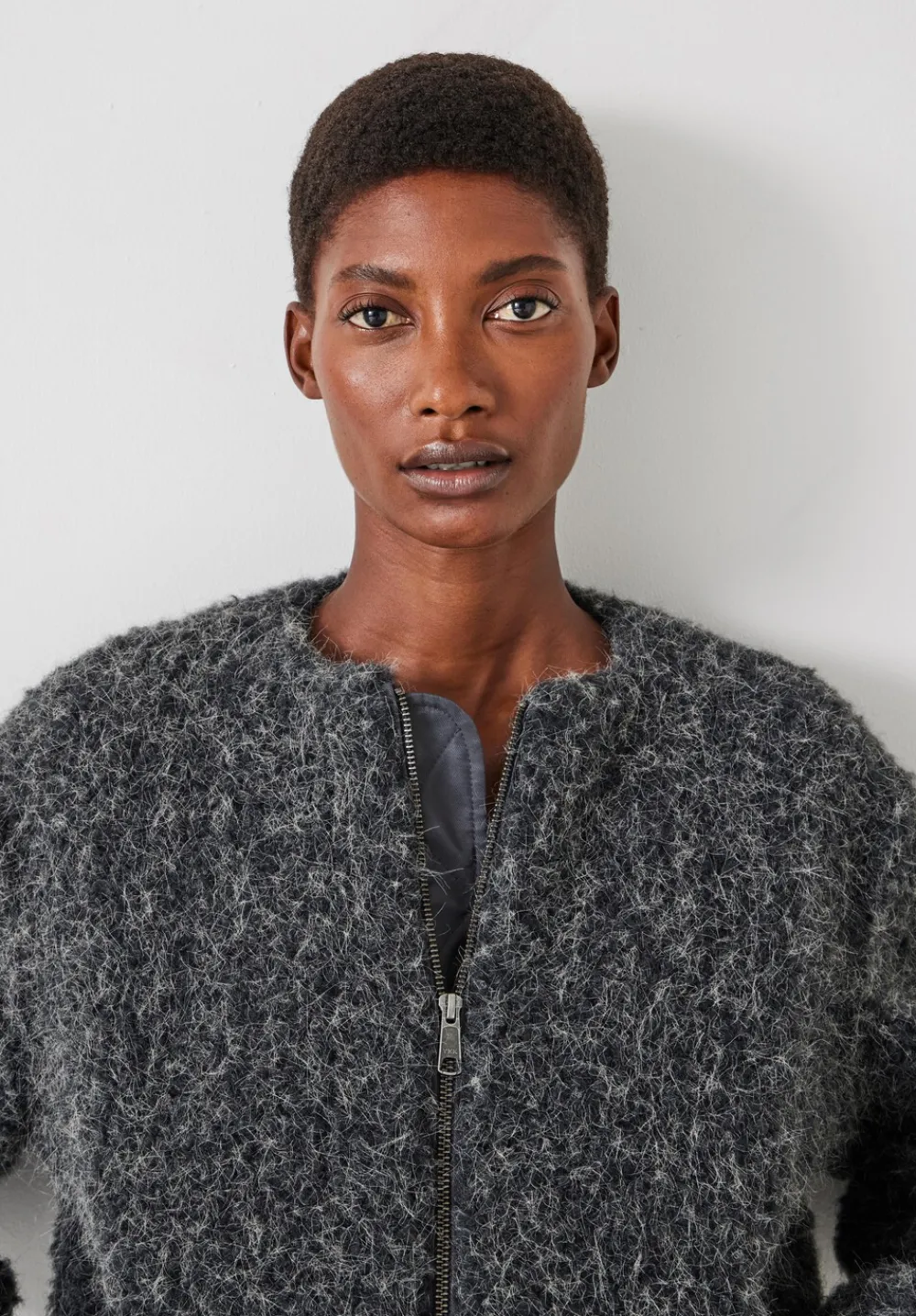 hush Jackets & Coats|Miffy Faux Fur Jacket Charcoal Grey
