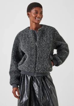 hush Jackets & Coats|Miffy Faux Fur Jacket Charcoal Grey