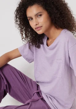 hush Pyjamas & Nightwear|Mila Cotton Culotte Pyjamas Lilac Mix
