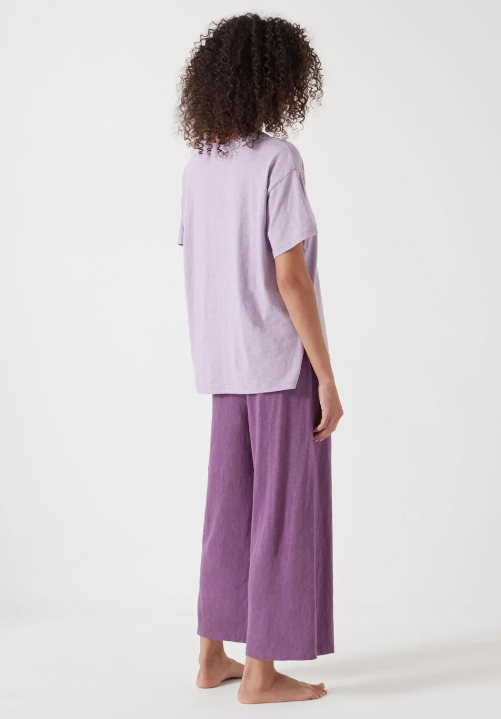 hush Pyjamas & Nightwear|Mila Cotton Culotte Pyjamas Lilac Mix