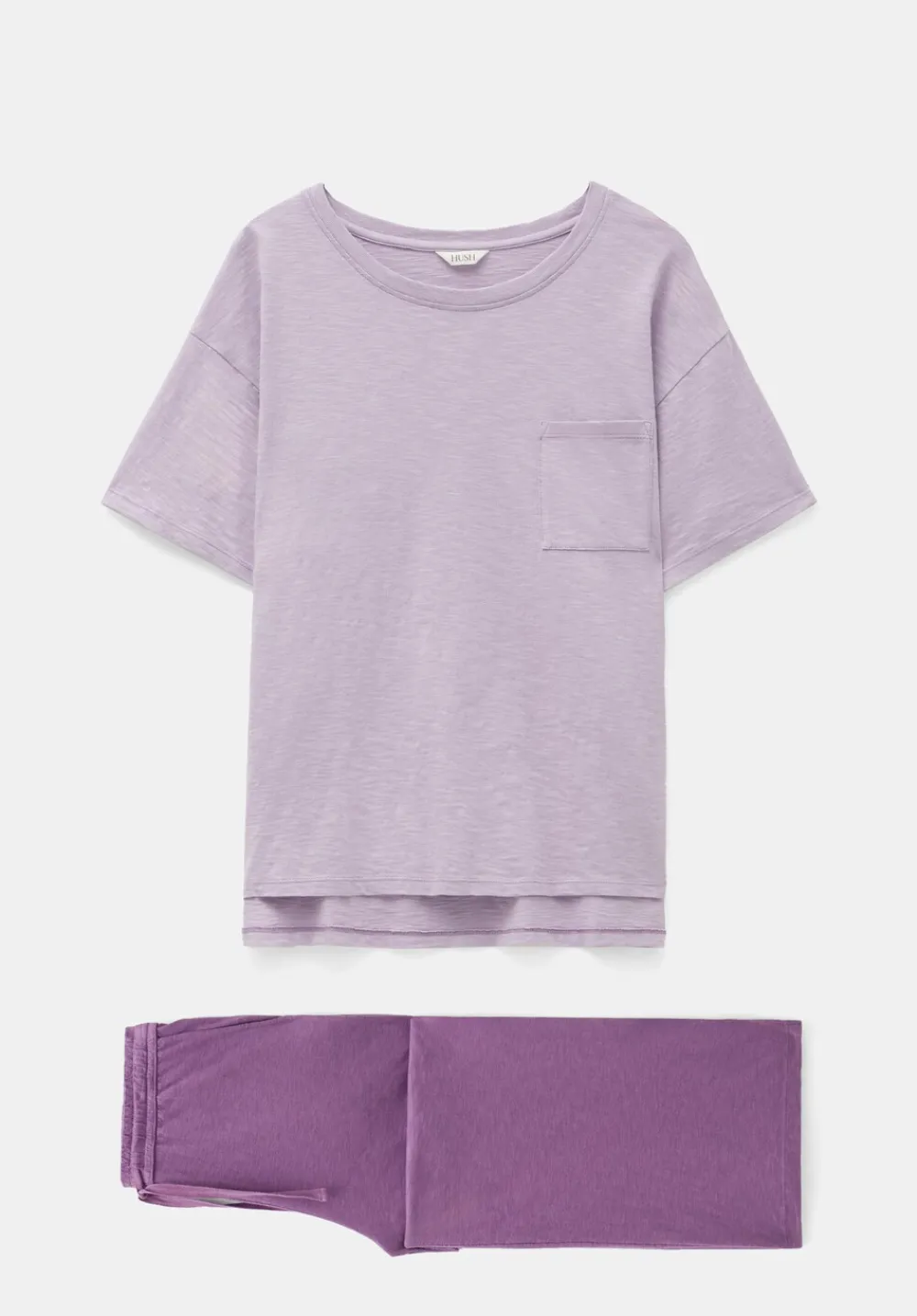 hush Pyjamas & Nightwear|Mila Cotton Culotte Pyjamas Lilac Mix