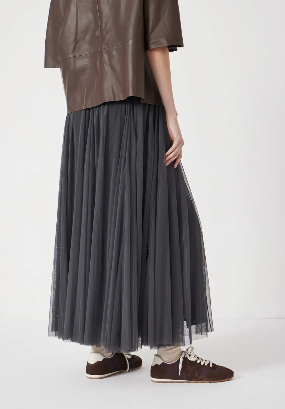 hush Skirts|Millie Tulle Maxi Skirt Charcoal
