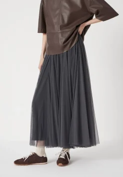 hush Skirts|Millie Tulle Maxi Skirt Charcoal