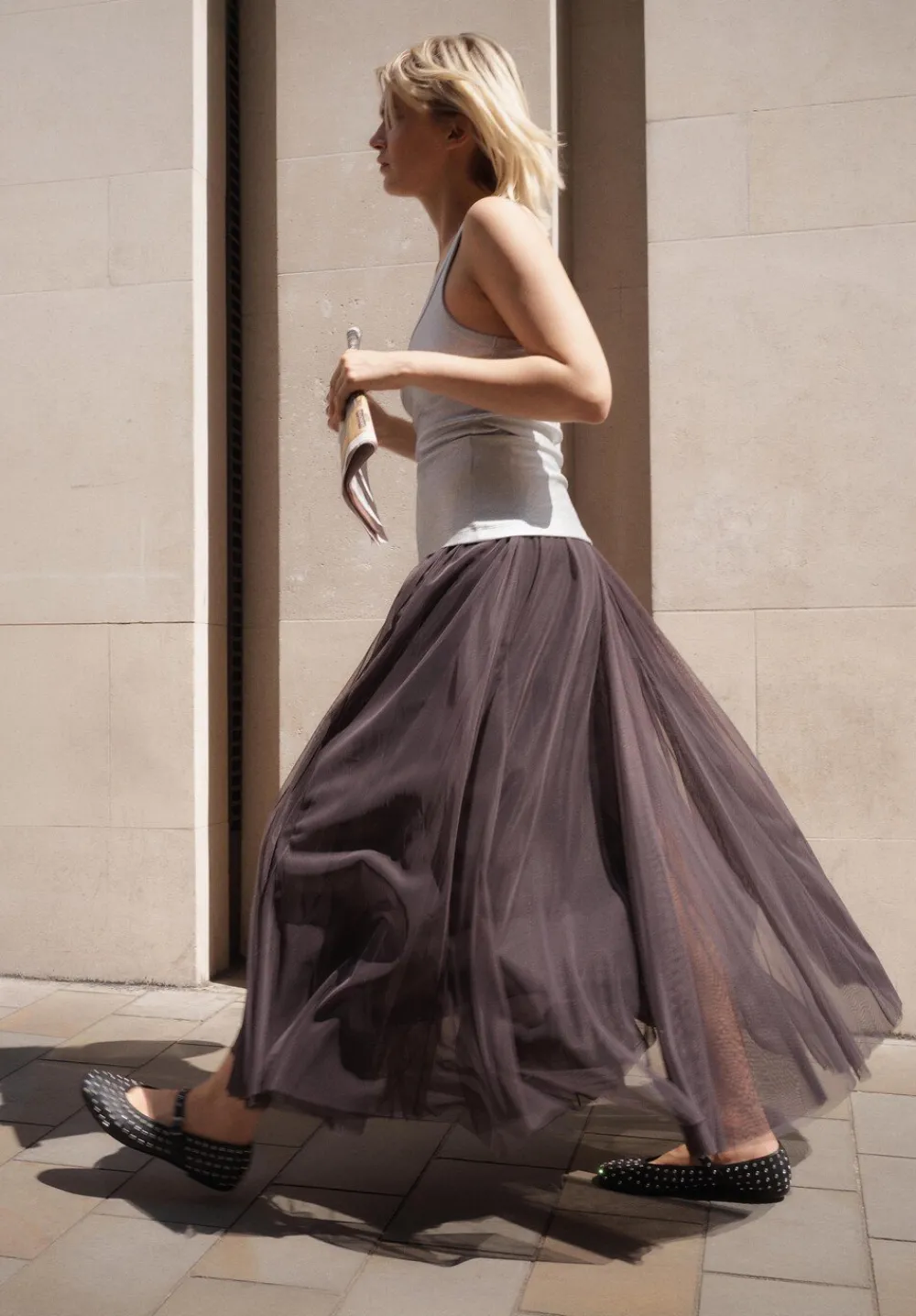 hush Skirts|Millie Tulle Maxi Skirt Charcoal