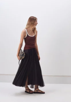 hush Skirts|Millie Tulle Maxi Skirt Plum