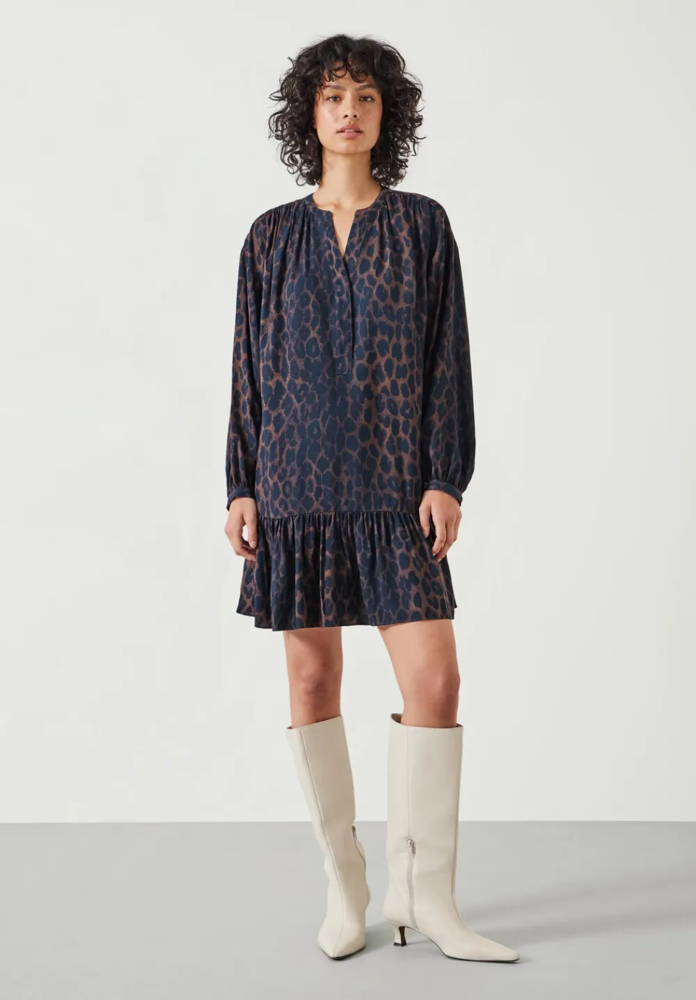 hush Dresses|Milly Mini Dress Brown & Black Leopard