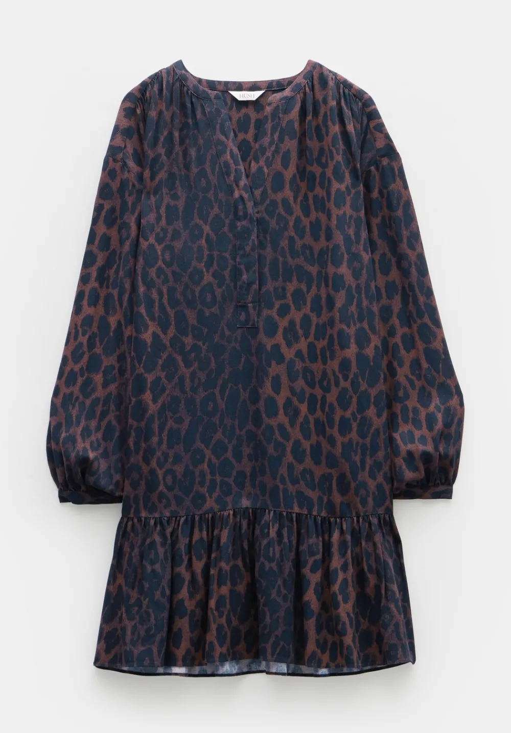hush Dresses|Milly Mini Dress Brown & Black Leopard
