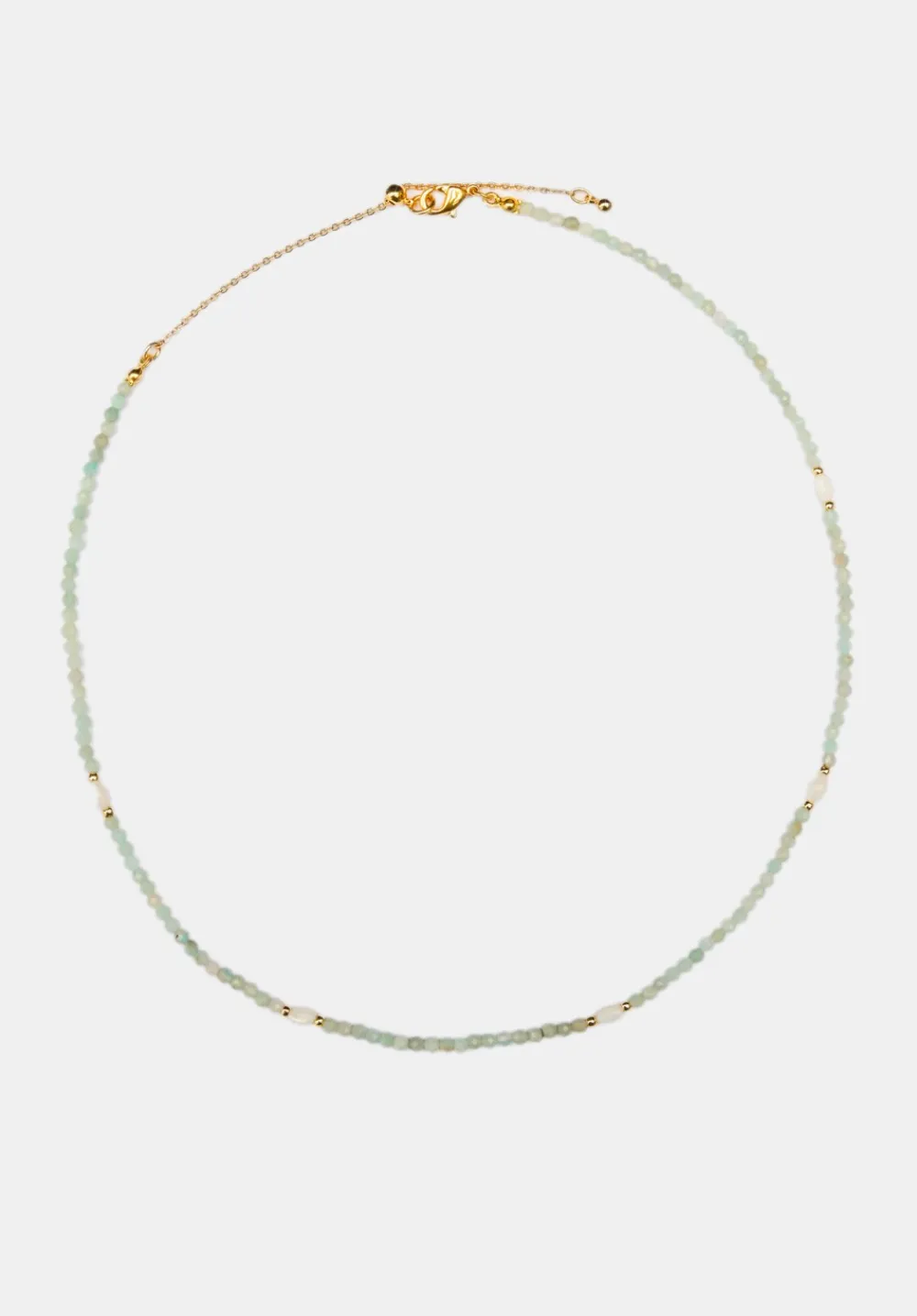 hush Jewellery|Mini Semi Precious Beaded Necklace Light Blue