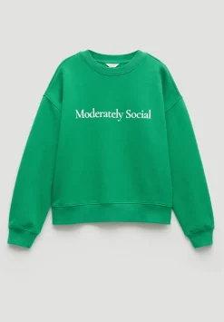 hush Sweatshirts & Hoodies|Moderately Social Graphic Sweatshirt Bright Green
