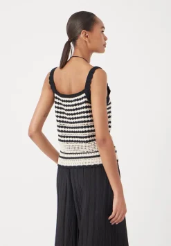 hush Tops & T-Shirts|Jumpers & Cardigans|Mono Stitch Cotton Knitted Top Soft White/Black