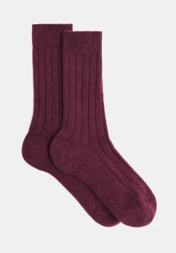 hush Socks & Tights|Murica Wool Blend Socks Wine Red