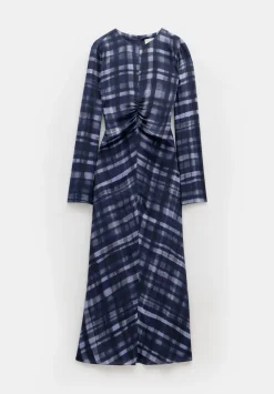 hush Dresses|Myrah Midi Dress Painted Check Navy