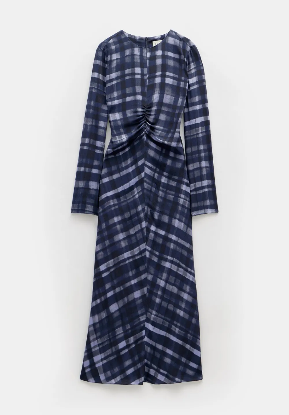 hush Dresses|Myrah Midi Dress Painted Check Navy