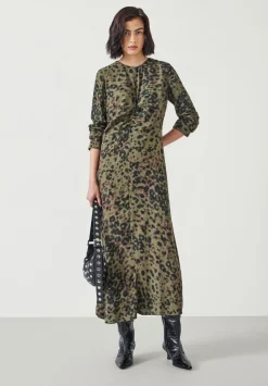 hush Dresses|Myrah Midi Dress Khaki Animal