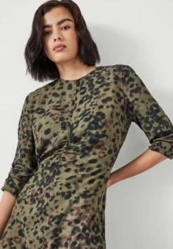 hush Dresses|Myrah Midi Dress Khaki Animal