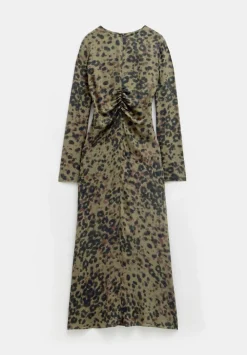 hush Dresses|Myrah Midi Dress Khaki Animal