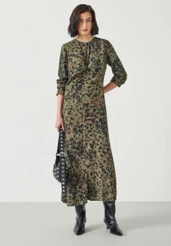hush Dresses|Myrah Midi Dress Khaki Animal