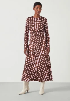 hush Dresses|Myrah Satin Midi Dress Geo Tie Dye