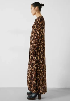 hush Dresses|Nataliyah Midi Dress Leopard Watercolour