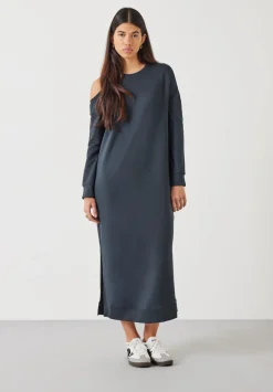 hush Dresses|Neena Cut Out Midi Dress Anthracite