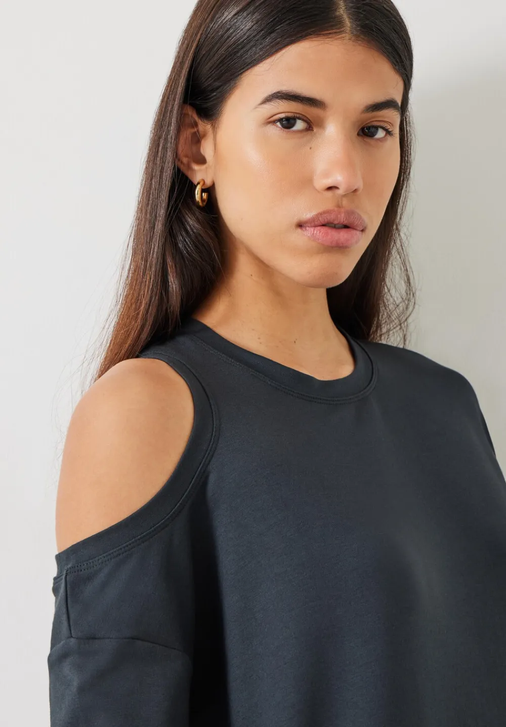 hush Dresses|Neena Cut Out Midi Dress Anthracite