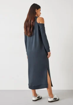 hush Dresses|Neena Cut Out Midi Dress Anthracite