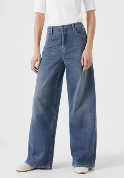 hush Jeans|Nessa Wide Leg Jeans Light Blue Grey Wash