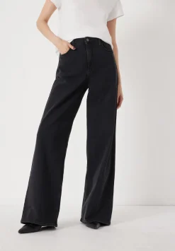 hush Jeans|Nessa Wide Leg Jeans Washed Black