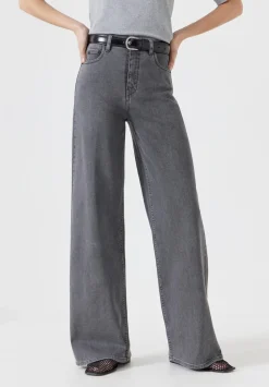 hush Jeans|Nessa Wide Leg Jeans washed grey denim