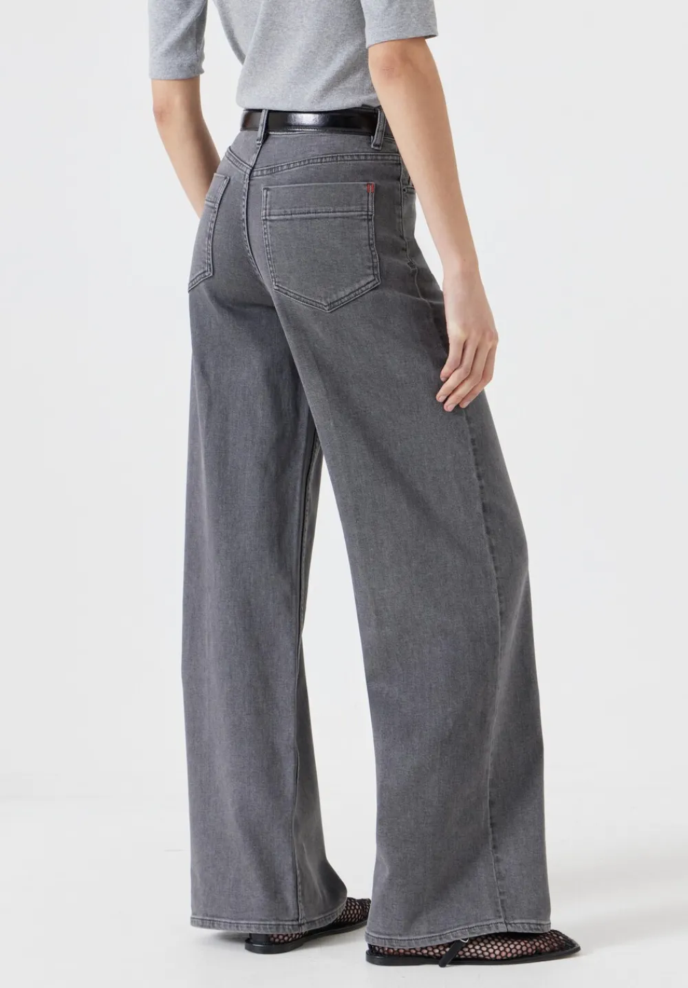 hush Jeans|Nessa Wide Leg Jeans washed grey denim