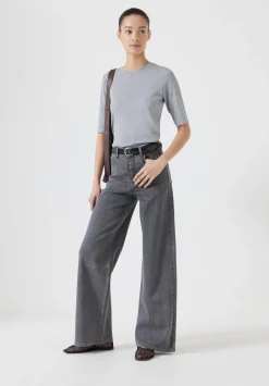 hush Jeans|Nessa Wide Leg Jeans washed grey denim