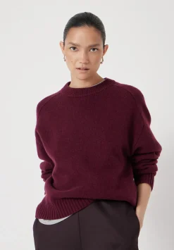 hush Jumpers & Cardigans|Nina Merino Wool Jumper Burgundy Purple