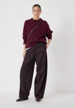hush Jumpers & Cardigans|Nina Merino Wool Jumper Burgundy Purple