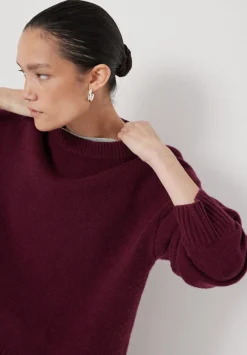 hush Jumpers & Cardigans|Nina Merino Wool Jumper Burgundy Purple