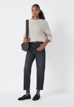 hush Jeans|Nina Straight Crop Jeans Washed Black