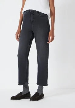 hush Jeans|Nina Straight Crop Jeans Washed Black