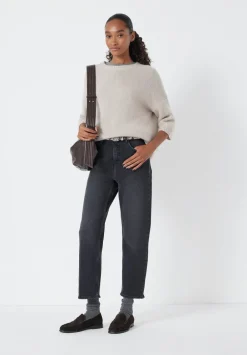hush Jeans|Nina Straight Crop Jeans Washed Black