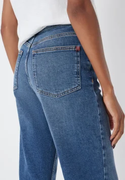 hush Jeans|Nina Straight Crop Jeans Mid Authentic Blue