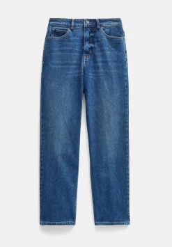 hush Jeans|Nina Straight Crop Jeans Mid Authentic Blue