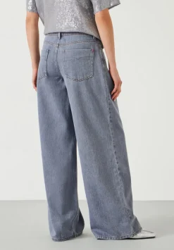 hush Jeans|Nova Pintuck Wide Leg Jeans Blue Grey