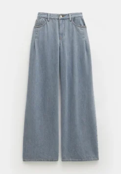 hush Jeans|Nova Pintuck Wide Leg Jeans Blue Grey