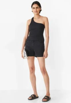 hush Tops & T-Shirts|Nula One Shoulder Vest Black