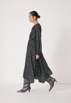 hush Dresses|Odelia Printed Long Sleeve Chiffon Dress Ditsy Floral Black