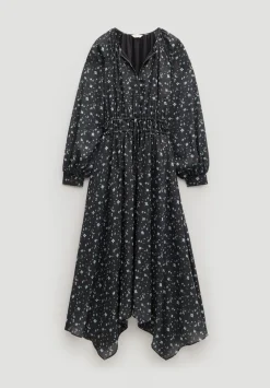 hush Dresses|Odelia Printed Long Sleeve Chiffon Dress Ditsy Floral Black