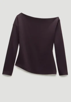 hush Tops & T-Shirts|Off Shoulder Jersey Top Burgundy Purple