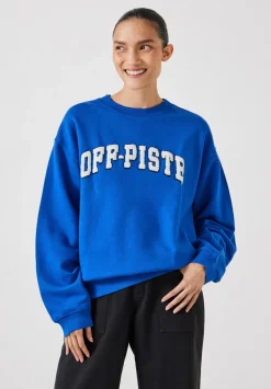 hush Sweatshirts & Hoodies|Off-Piste Towelling Graphic Sweatshirt Bright Blue