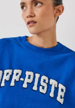 hush Sweatshirts & Hoodies|Off-Piste Towelling Graphic Sweatshirt Bright Blue