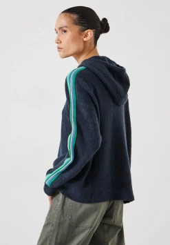 hush Sweatshirts & Hoodies|Jumpers & Cardigans|Olivia Ottoman Stripe Hoodie Navy