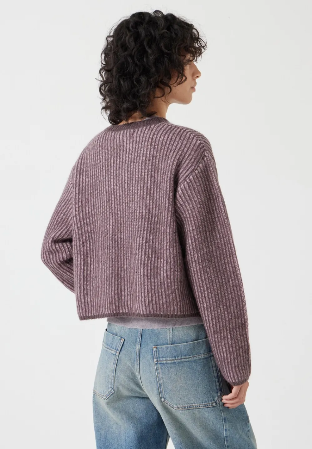 hush Jumpers & Cardigans|Opal Tonal Stripe Wool Blend Cardigan Pink/ Raisin Brown